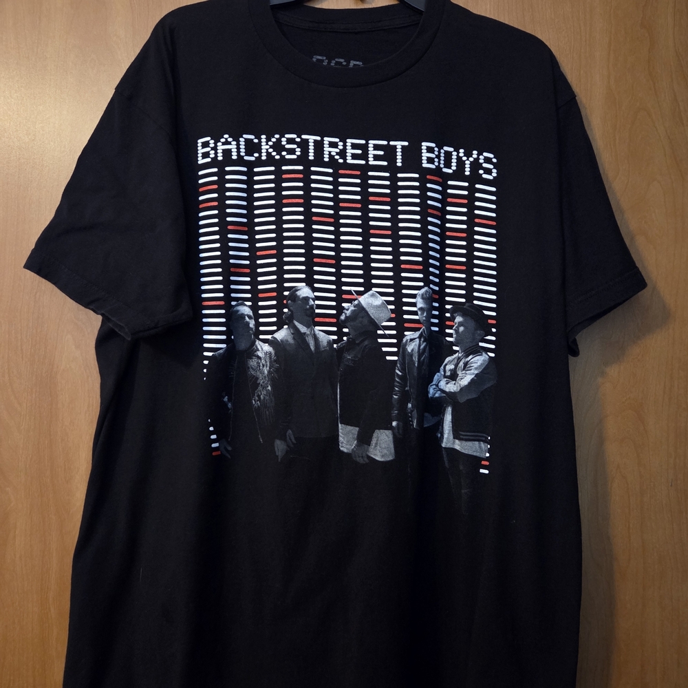 BACKSTREET BOYS Tour Black Graphic Tee Size XL